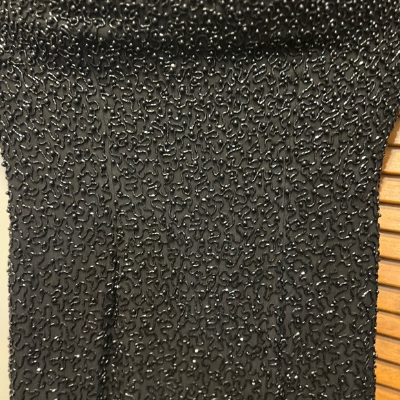 Vintage black strapless silk beaded gown size medium - Picture 13 of 16